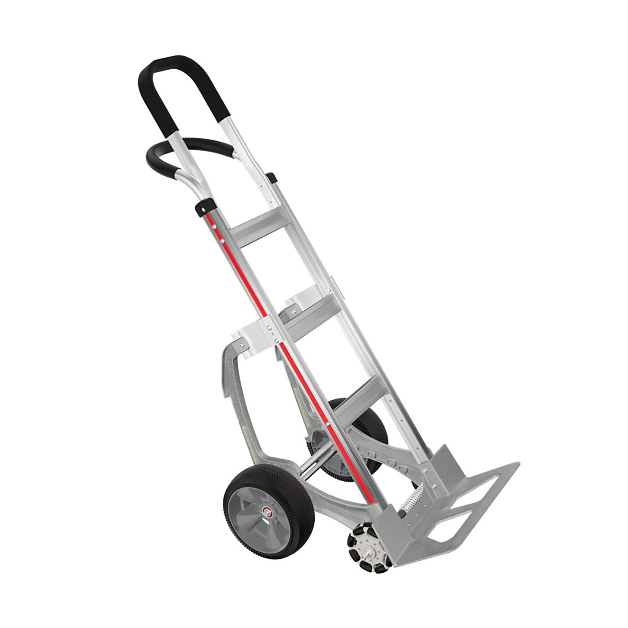SNAP-LOC E-Track Single Wood Dolly Strap Tie-Down Anchor Kit with 2-Inch x 16-Foot Ratchet 4,400 lb E-Track Aluminum Hand Truck 10x3.5 Microcellular Tires Loop-Handle Stair Skids Curved Frame 500-pounds, Model# SLVMHRK